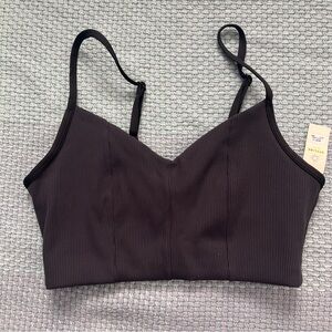 NWT Aerie Black Ribbed Bralette
